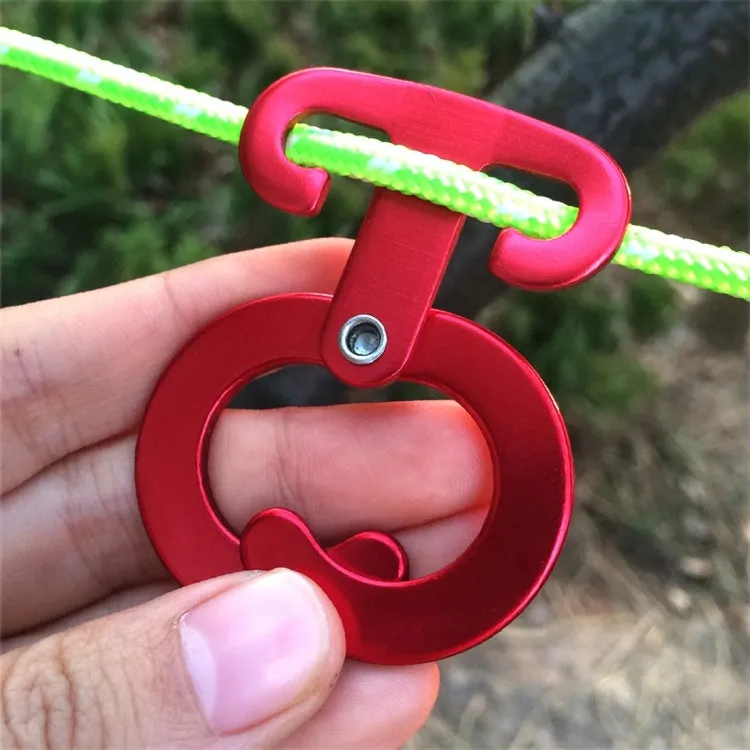 3pcs Aluminum Alloy Climbing Outdoor Hiking Camping Rope Hanger Hook Tent Light Hanging Buckle