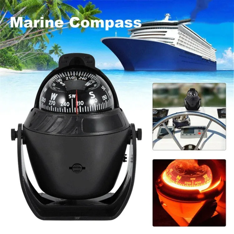 760 Nautical Compass (Size: 135 x 110 x 80mm)(Black)