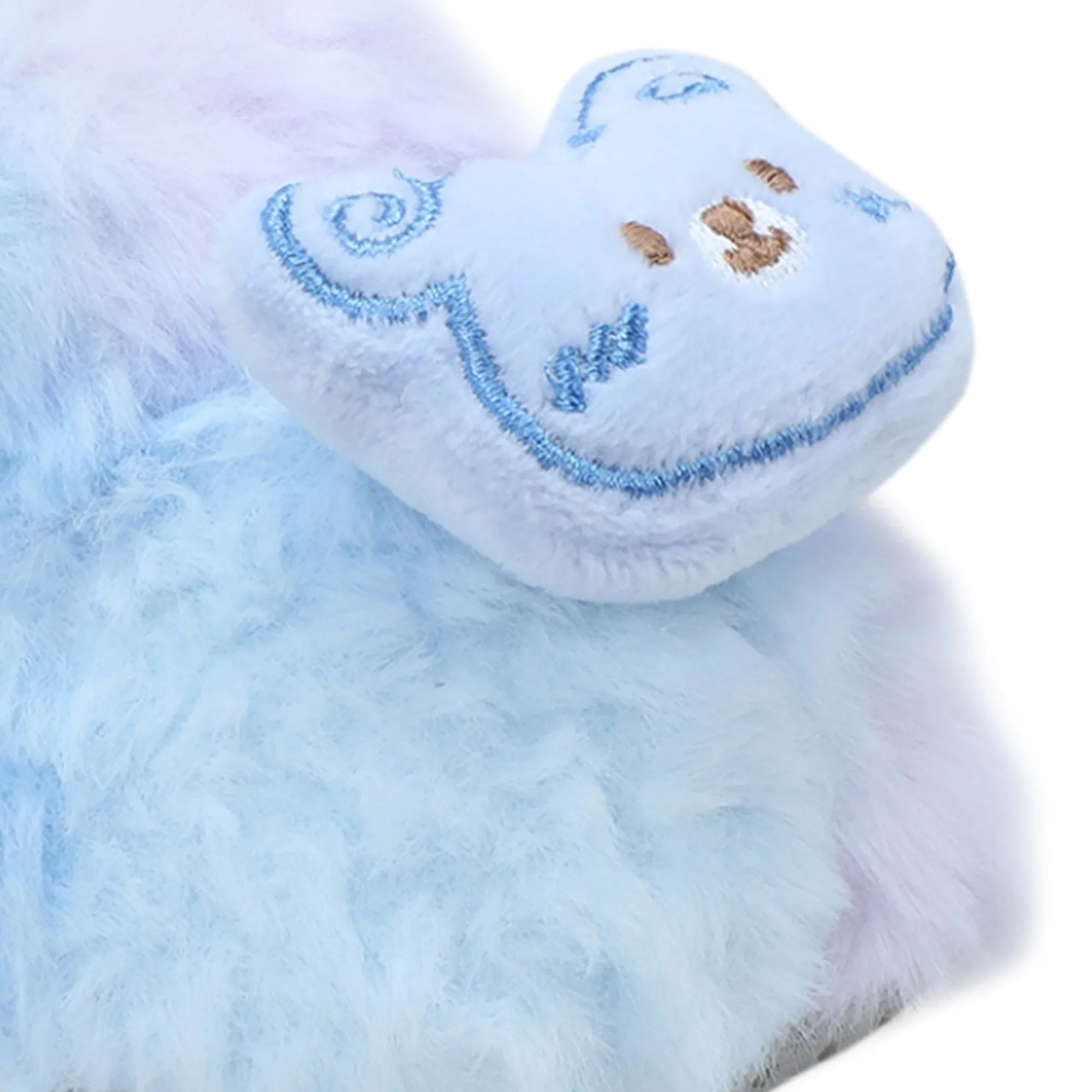 Baby Moo 3D Cute Teddy Soft Slip-On Anti-Skid Plush Warm Booties - Blue