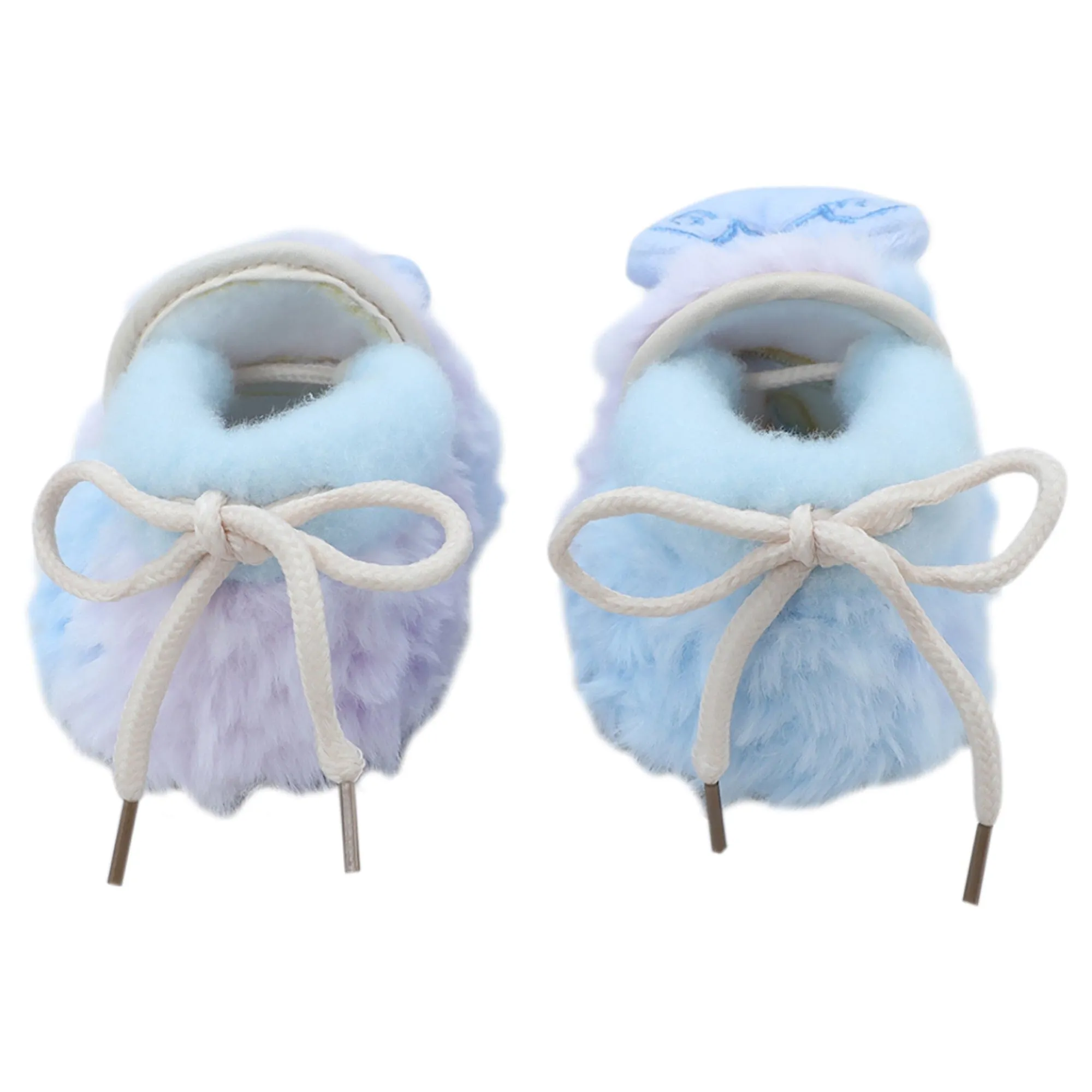 Baby Moo 3D Cute Teddy Soft Slip-On Anti-Skid Plush Warm Booties - Blue