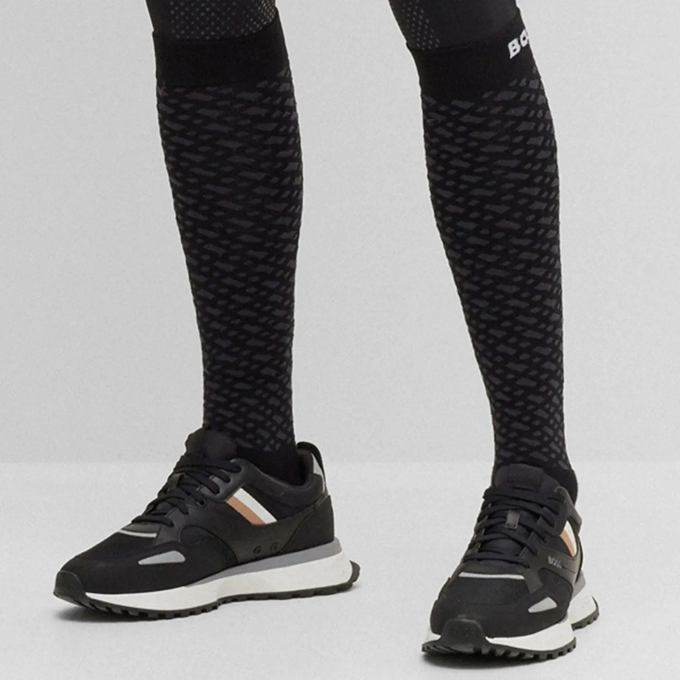 BOSS Equestrian Monogram Socks - Black