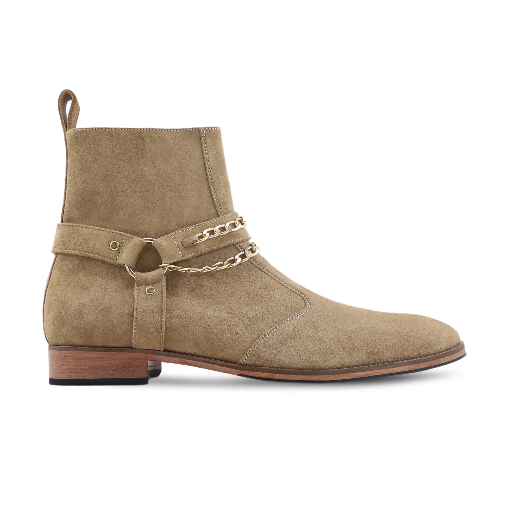 Buroku - Men's Camel Kid Suede Jodhpur Boot