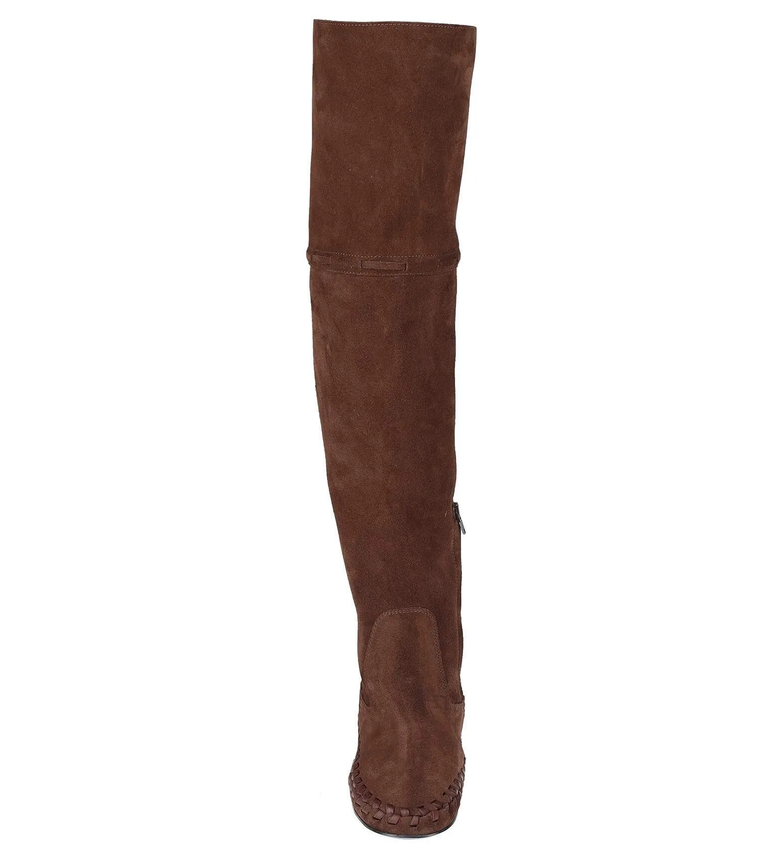 CELINE high suede boots with tassels, brown