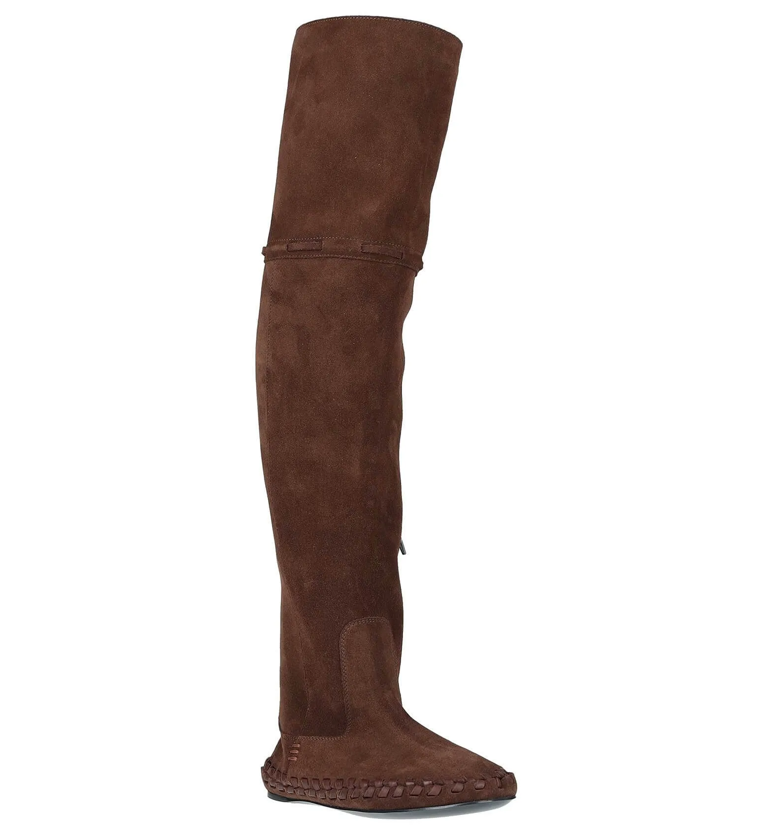 CELINE high suede boots with tassels, brown