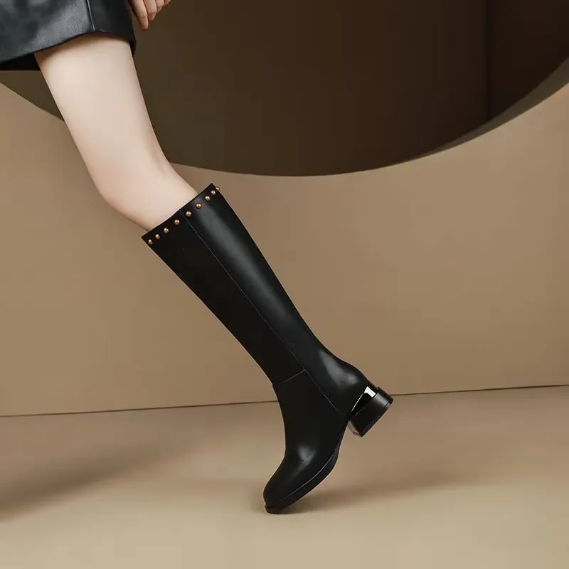 ChicLeather Elegant Knee-High Boots