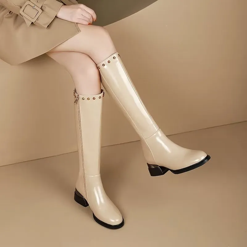 ChicLeather Elegant Knee-High Boots