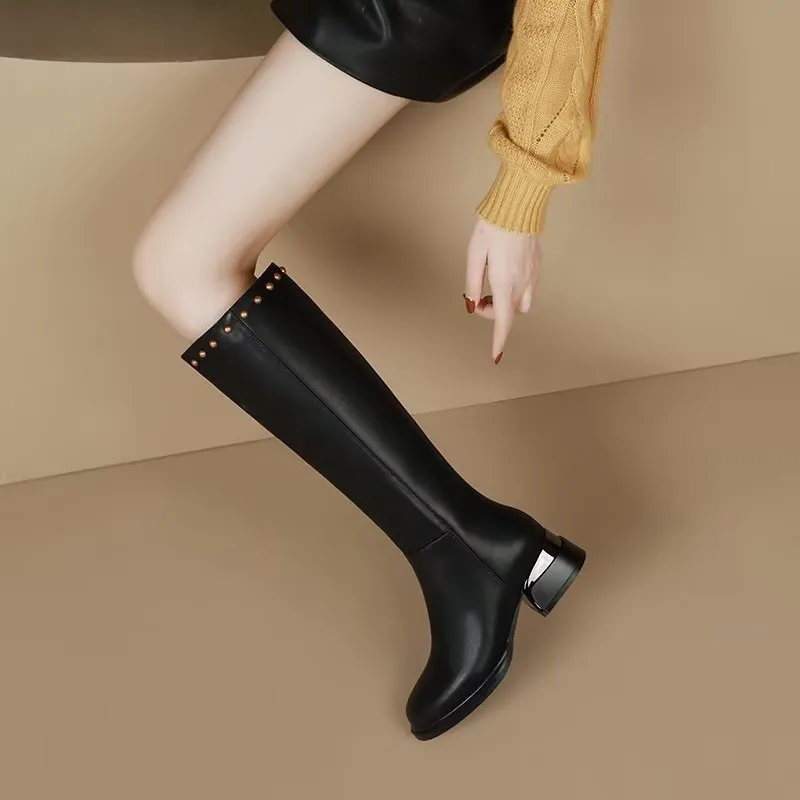 ChicLeather Elegant Knee-High Boots