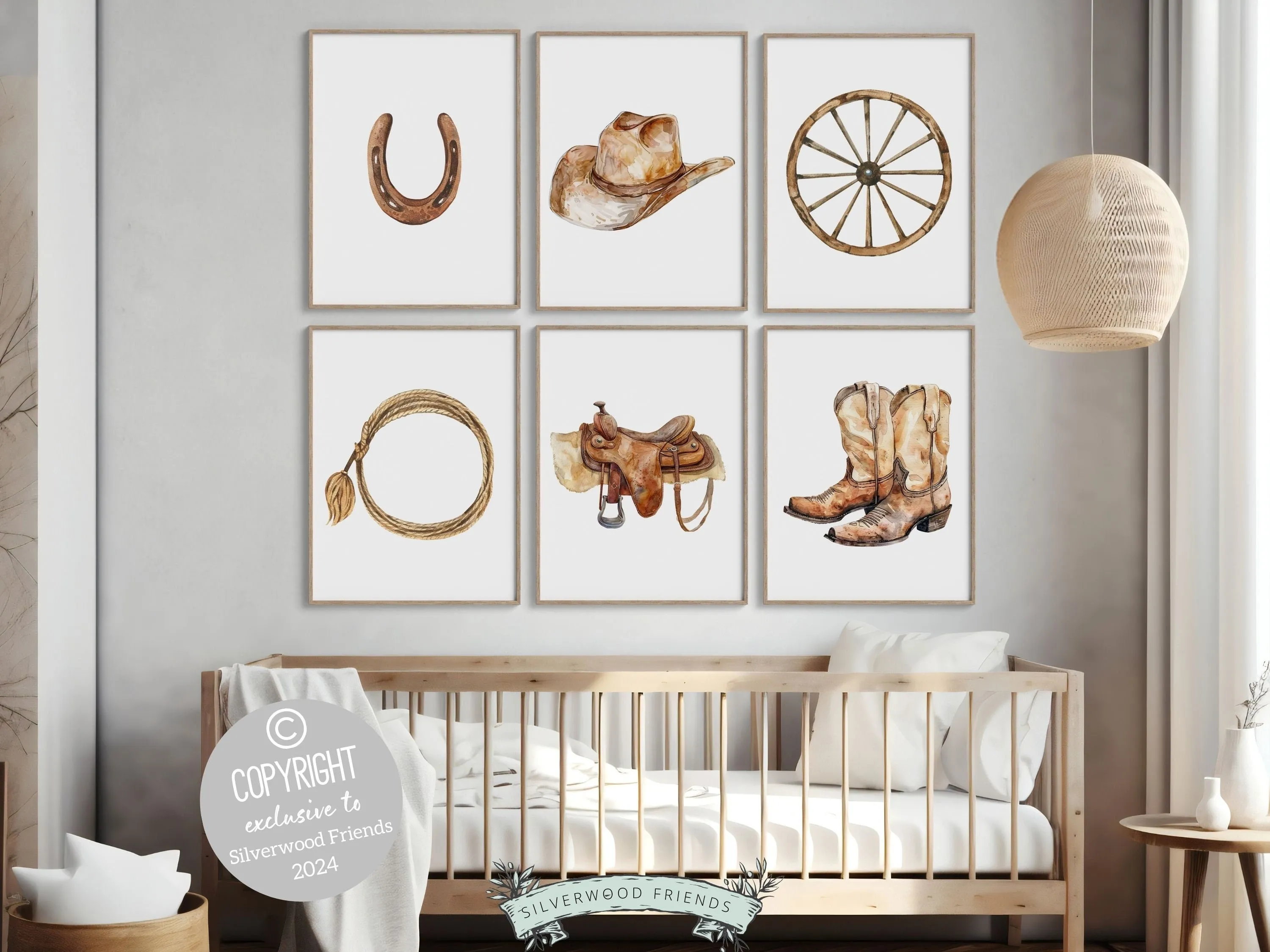 Cowboy Nursery Prints - Set of 6