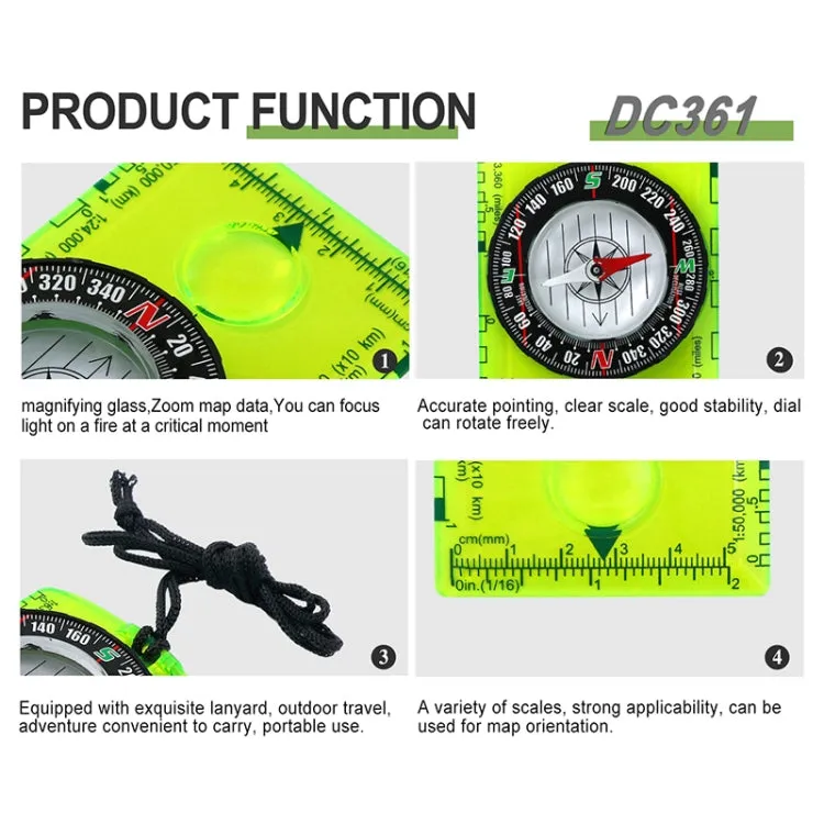 DC361 Outdoor Multifunctional Compass Map Scale