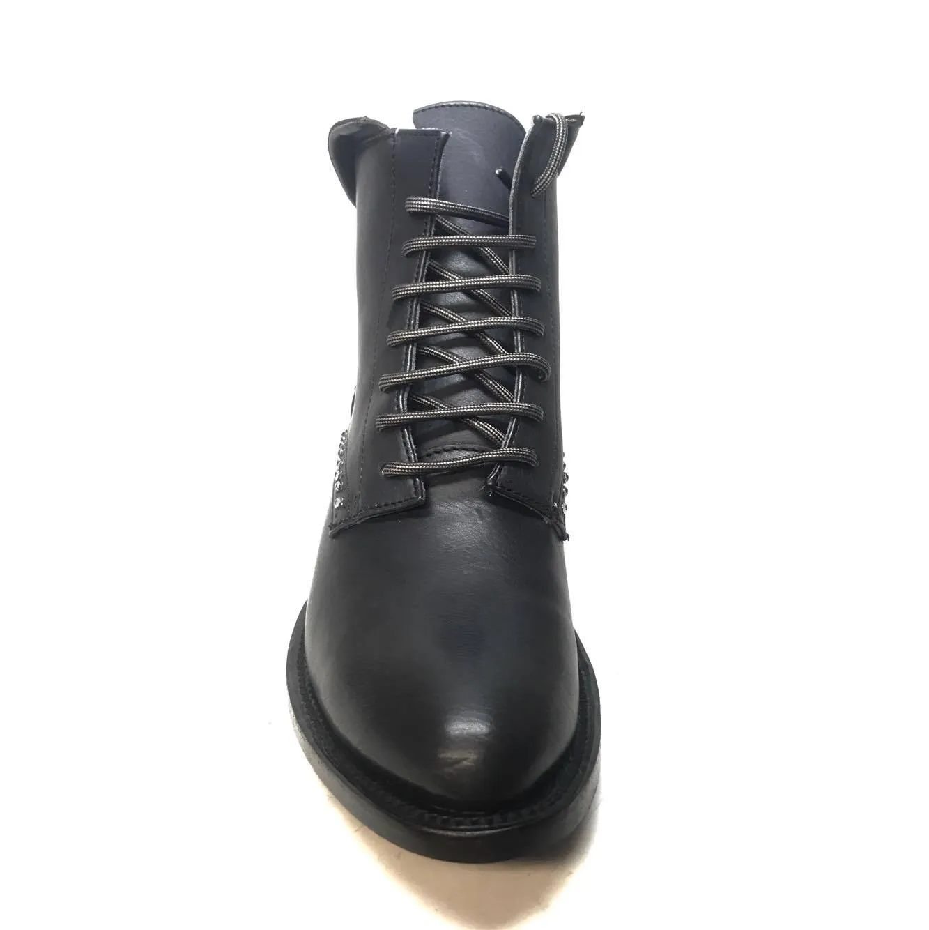 Denver Mountain Co. Ladies Crystal Leather Black Ankle Boots