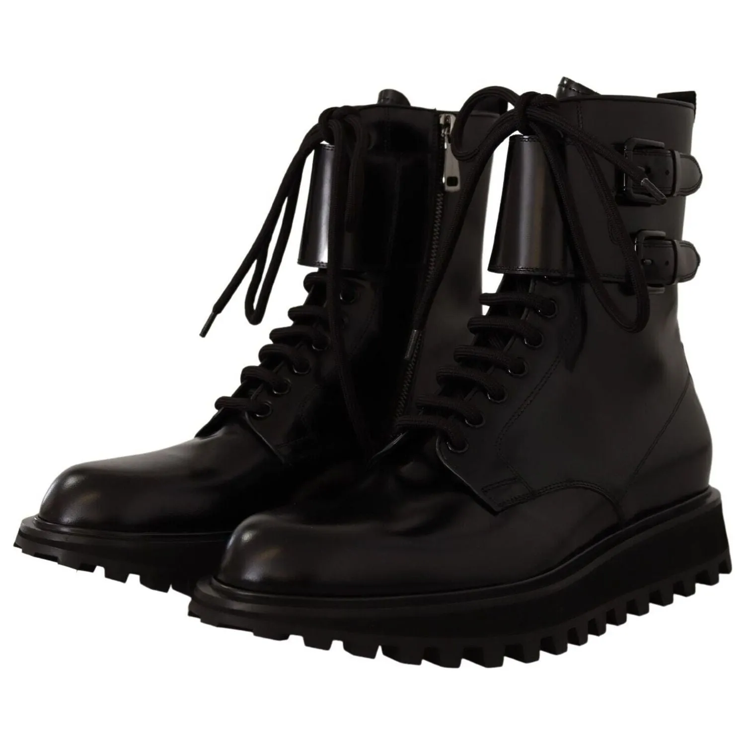 Dolce & Gabbana Elegant Black Leather Ankle Boots