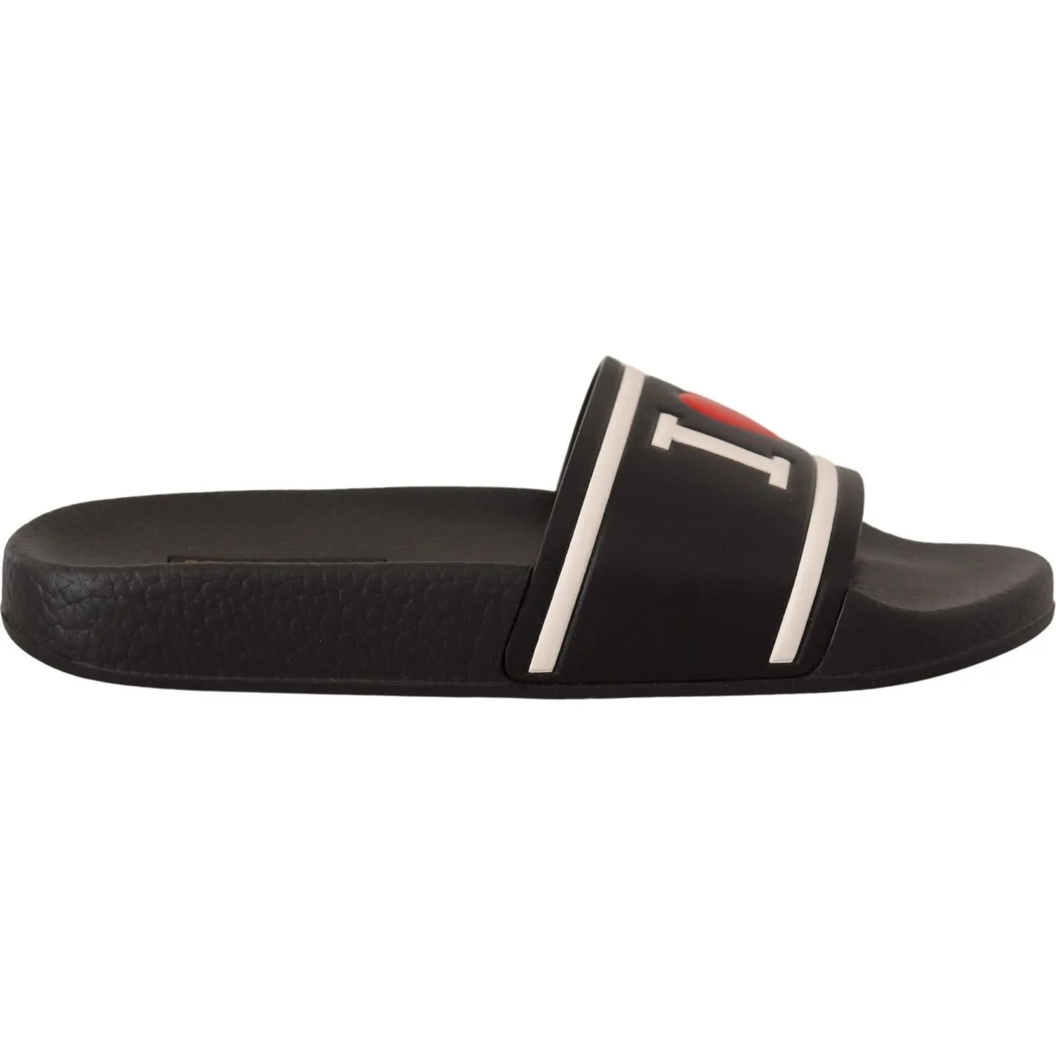 Dolce & Gabbana Elegant Black Leather Slide Sandals for Her