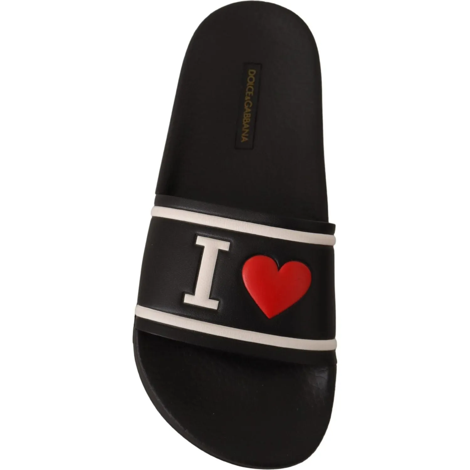 Dolce & Gabbana Elegant Black Leather Slide Sandals for Her