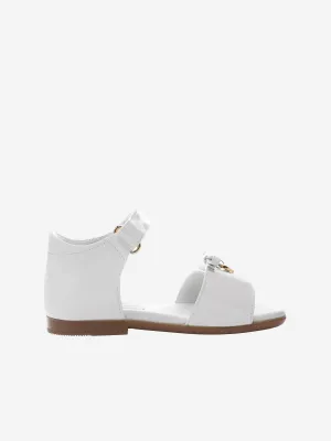 Dolce & Gabbana Girls White Patent Leather Sandals