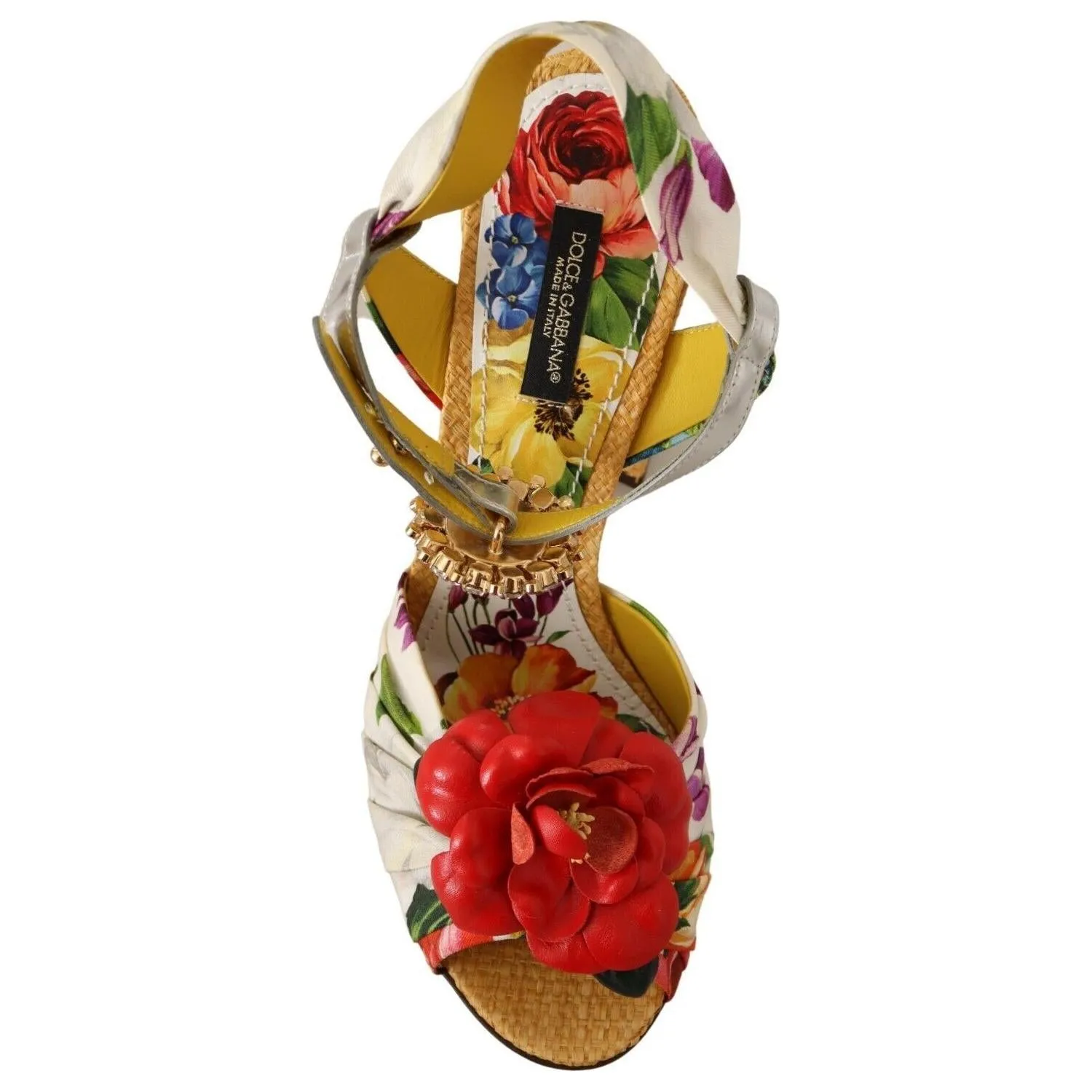 Dolce & Gabbana Multicolor Crystal Embellished Heel Sandals