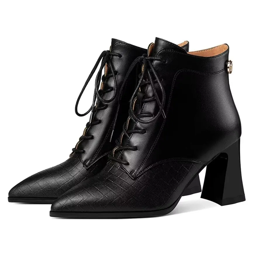 Elegant Zipper Pointed Toe Ultra High Heel Boots