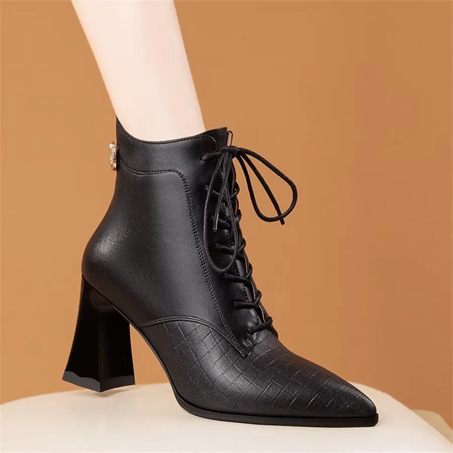 Elegant Zipper Pointed Toe Ultra High Heel Boots