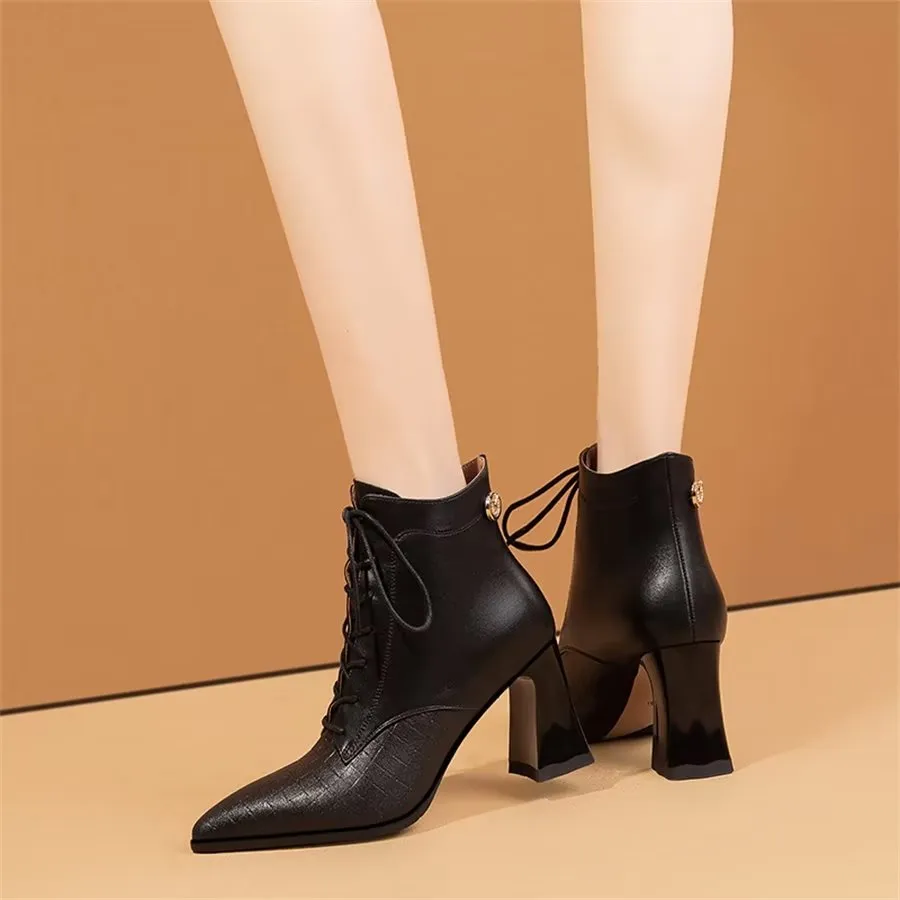 Elegant Zipper Pointed Toe Ultra High Heel Boots