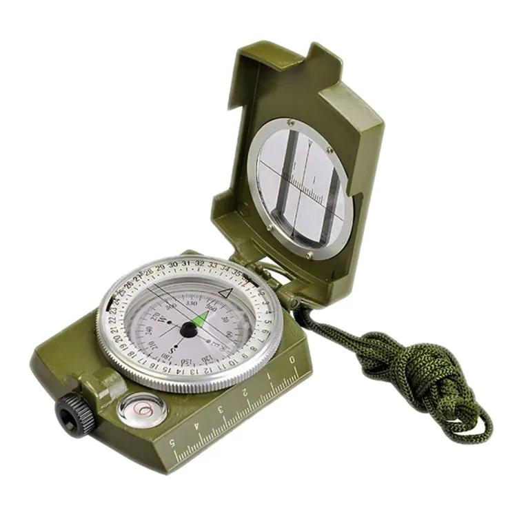 GoldGood DC60-2A Outdoor Multi-function Military Travel Geology Pocket Prismatic American Compass with Luminous Display(Army Green)