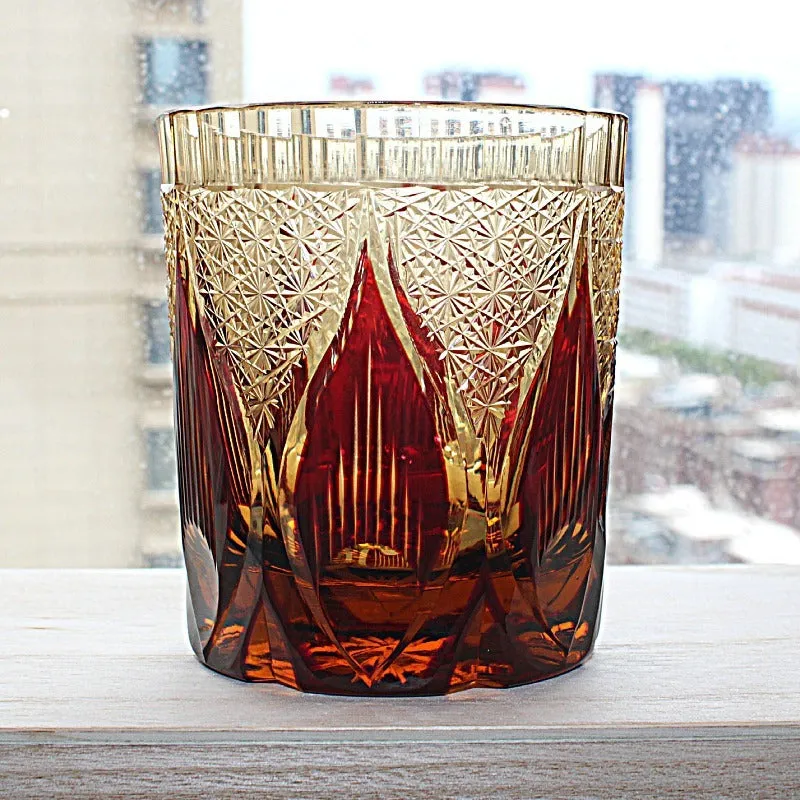 Hand Cut Crystal Glass Tumbler