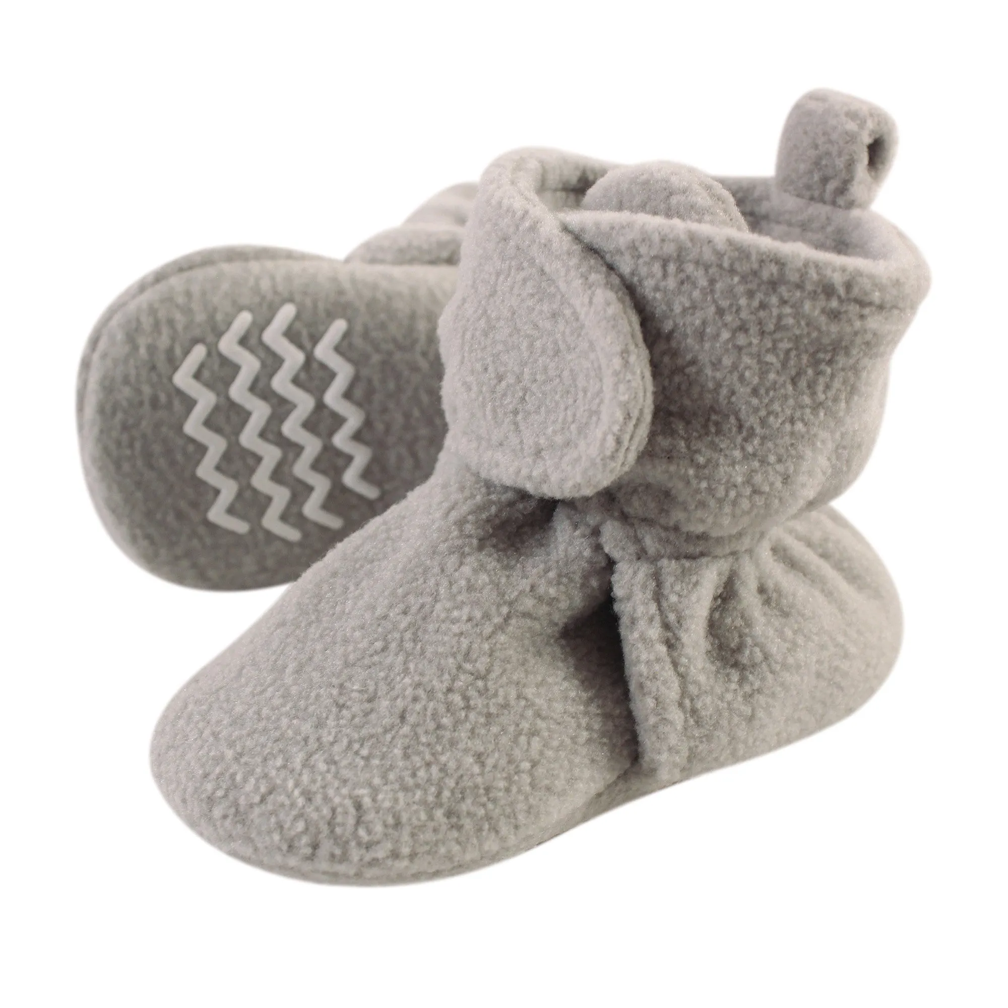 Hudson Baby Cozy Fleece Booties, Neutral Gray