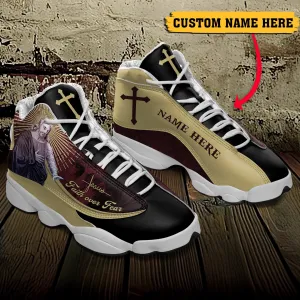 Jesus Faith Over Fear God Figure J13 Shoes - Personalized Name Faith Shoes - Jesus Shoes