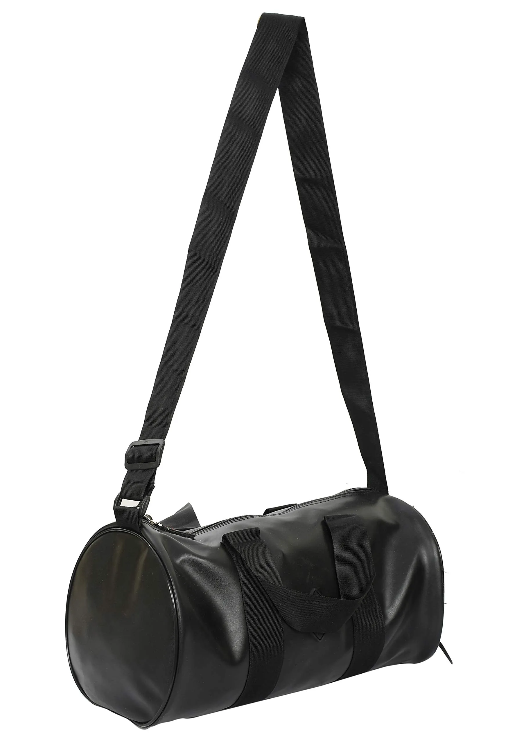 Kuber Industries Soft Duffle Gym Bag with Shoes Compartment (Black)