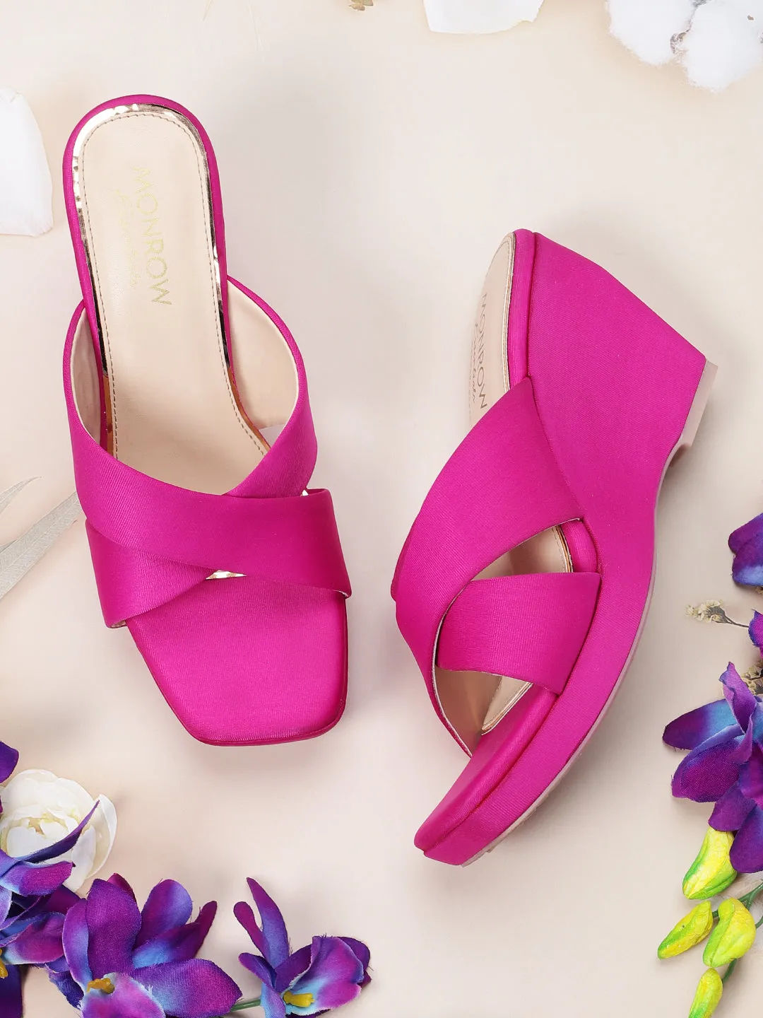 Liliana Pink Wedge Heels