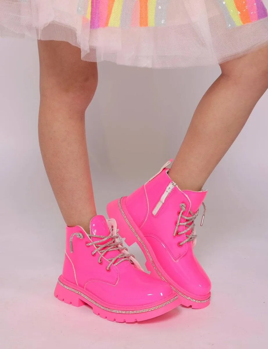 LOL Hot Pink Sparkle Swiftie Boots