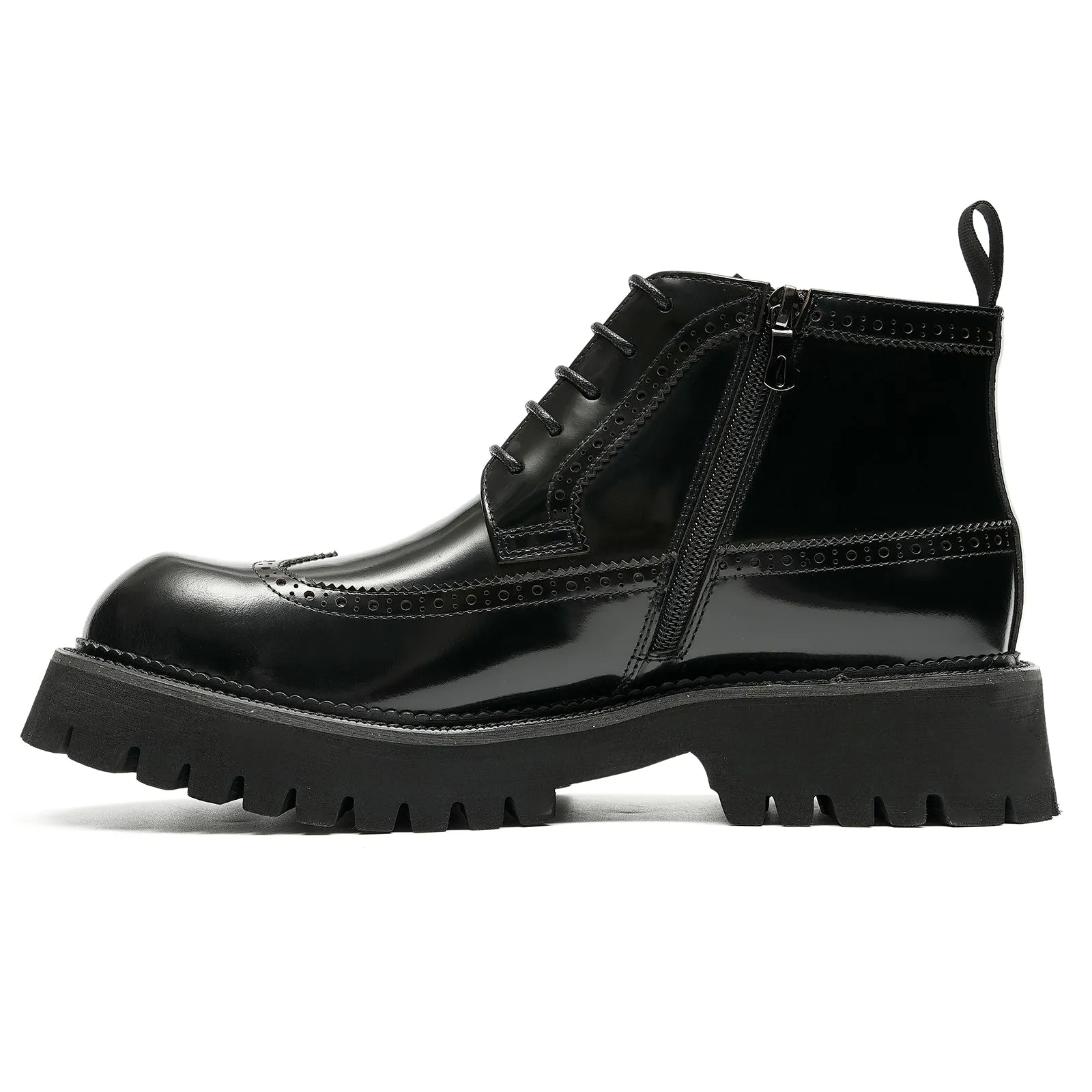 LuxeCroco Chic Lace Up Leather Boots