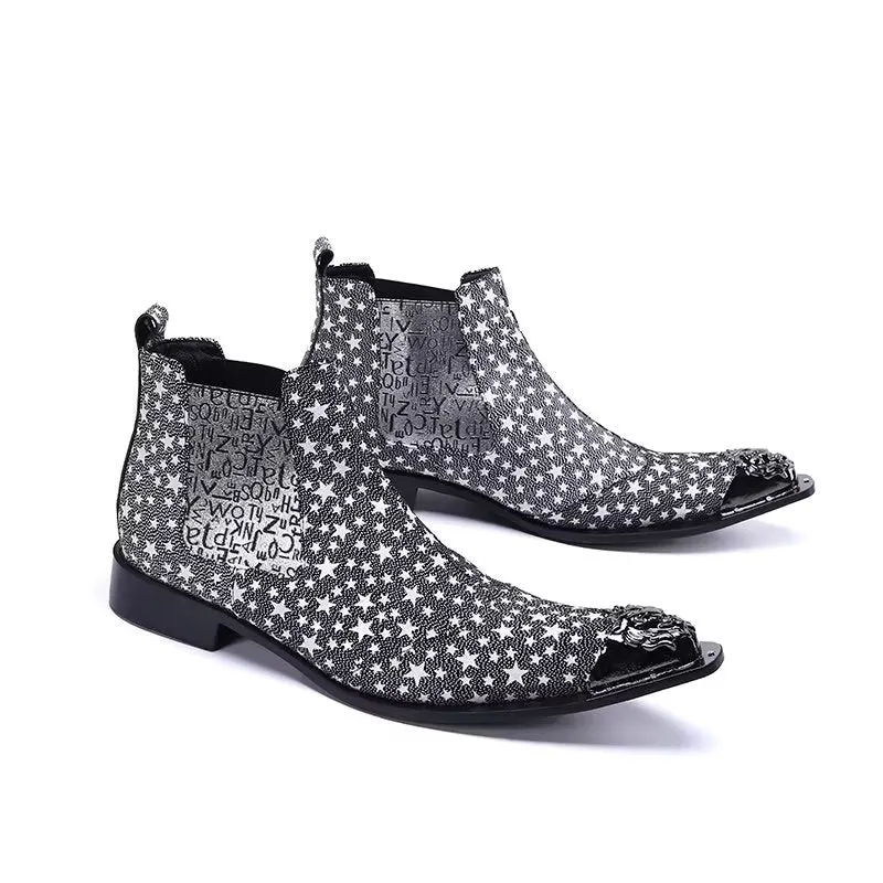 LuxeLeather Exotic Texture Slip-on Chelsea Boots