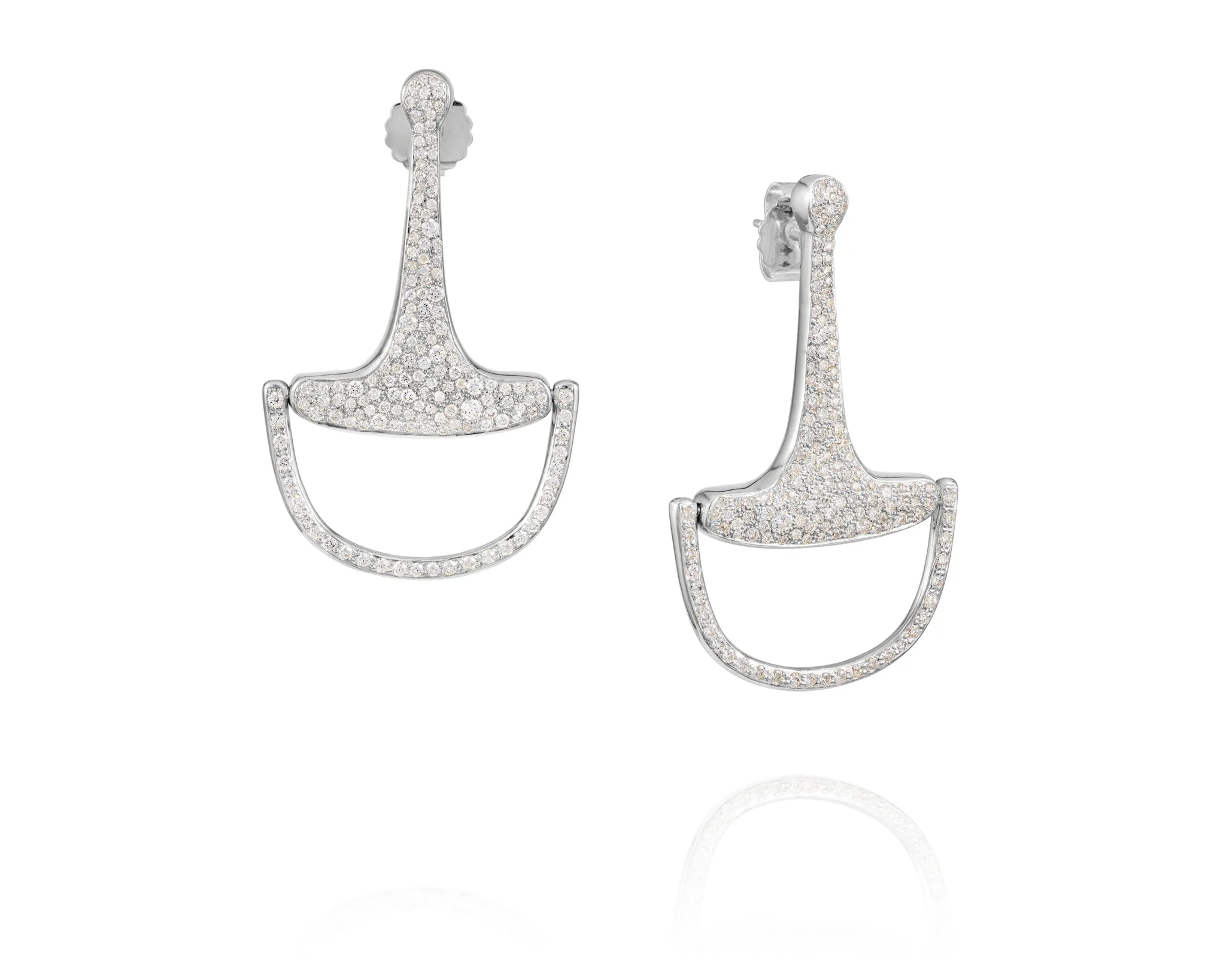 Medium Equestrian Bit Earrings | Diamond