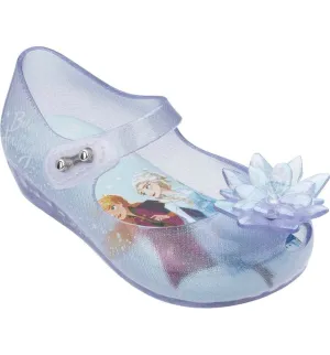 Mini Melissa Girls Frozen Ultra 25 Blue Glass Glitter Mary Jane Shoes