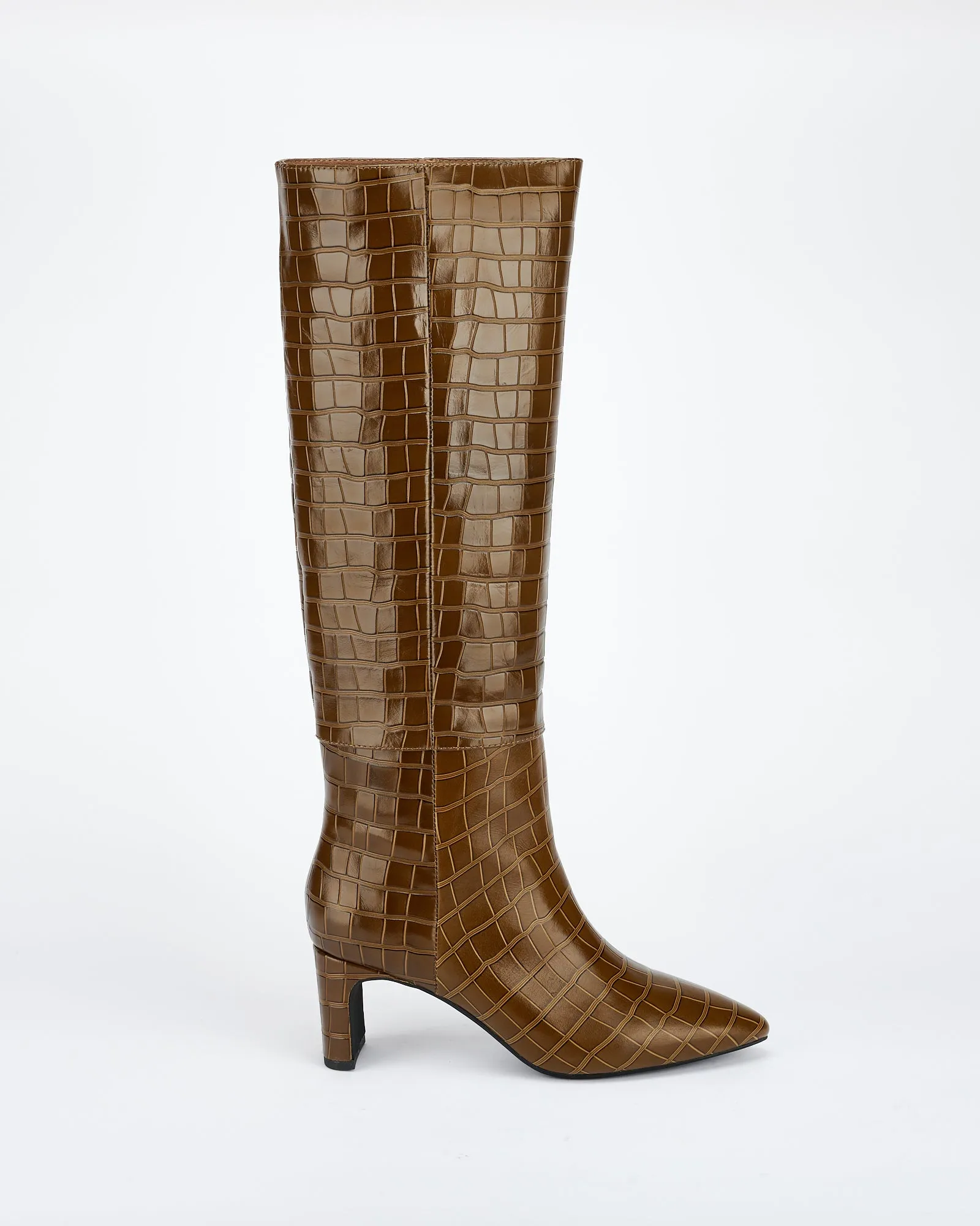 Sinna Knee High Boot Olive Croc