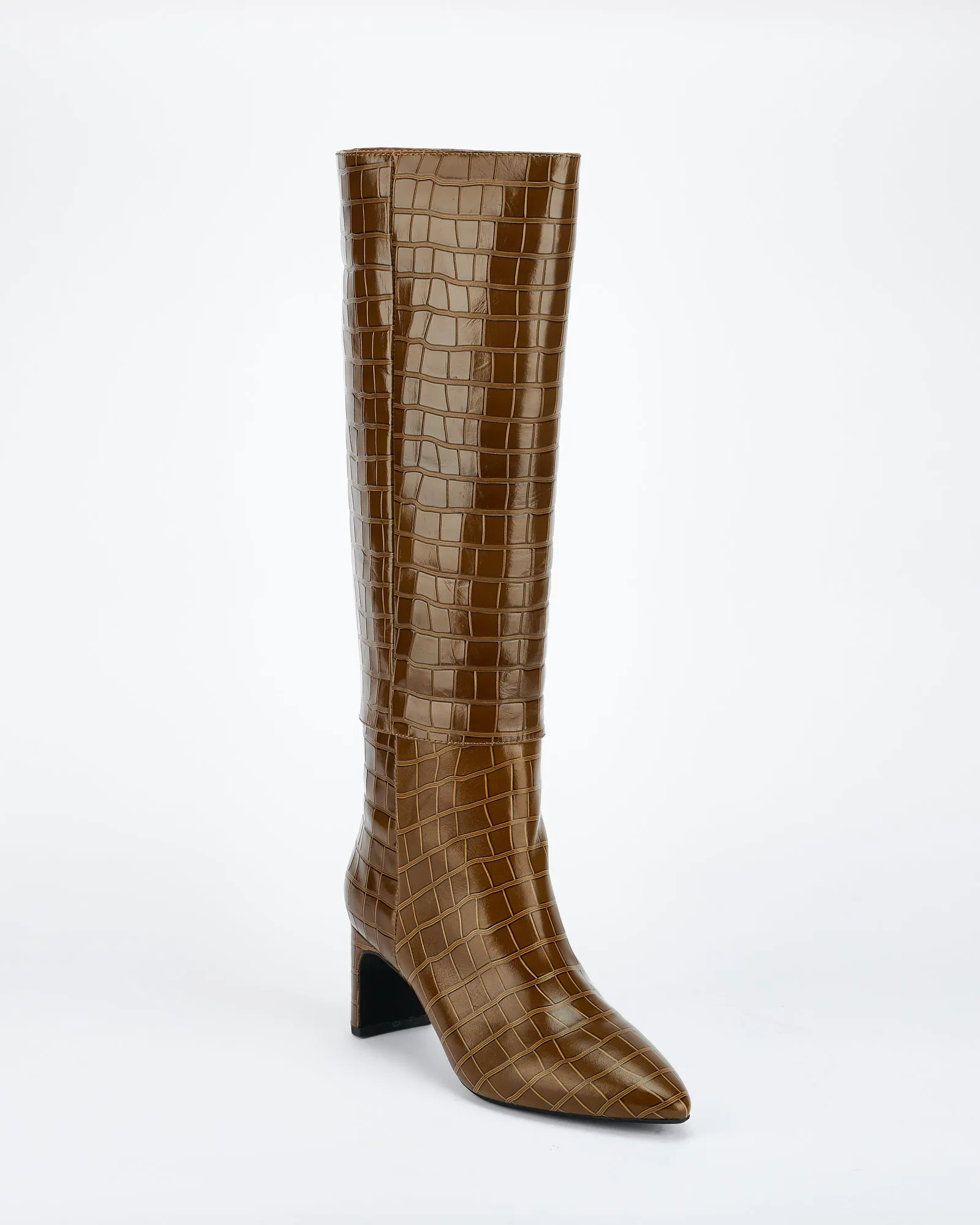 Sinna Knee High Boot Olive Croc