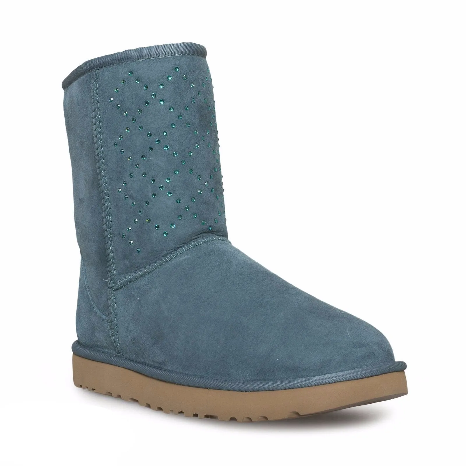 UGG Classic Short Crystal Diamond Emerald Boots