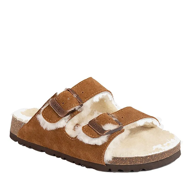 UGG Collins Shearling Buckled Sandals