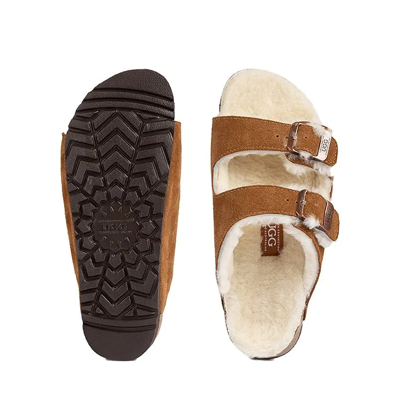 UGG Collins Shearling Buckled Sandals