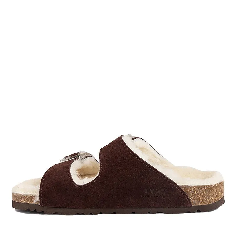 UGG Collins Shearling Buckled Sandals