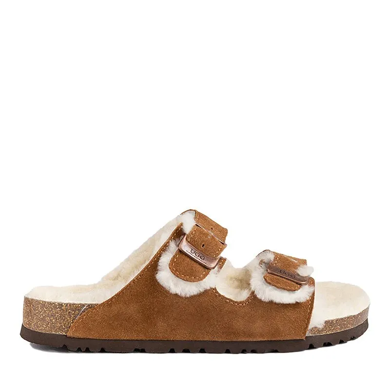 UGG Collins Shearling Buckled Sandals