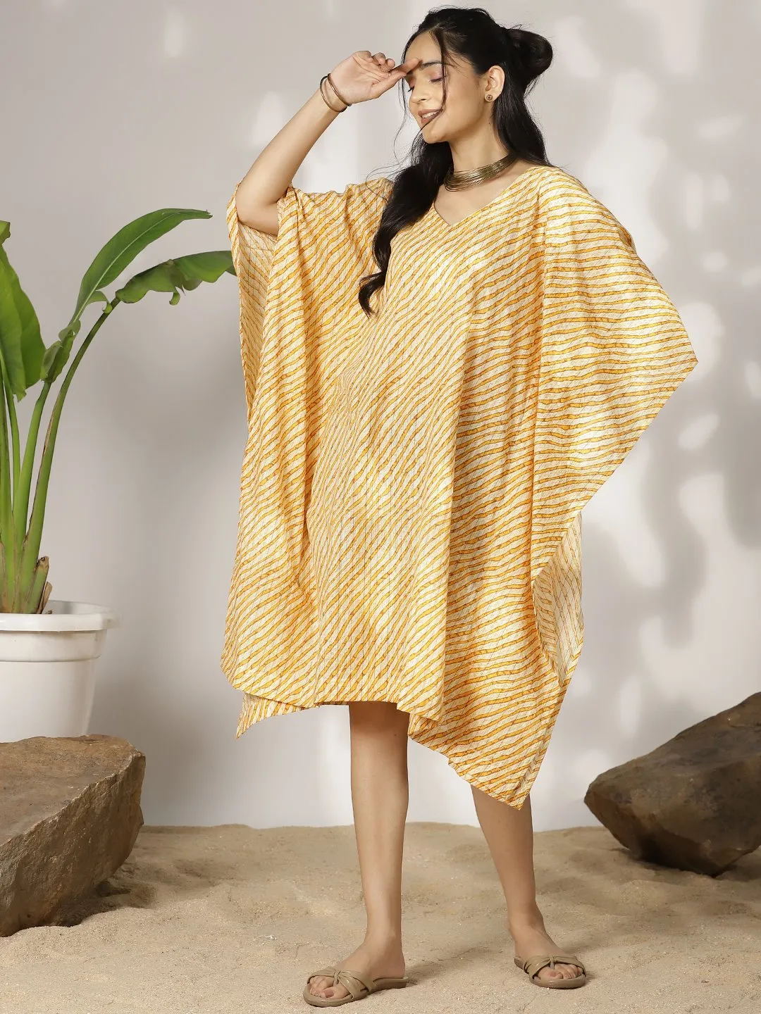 YellowStripes Cotton Kaftan